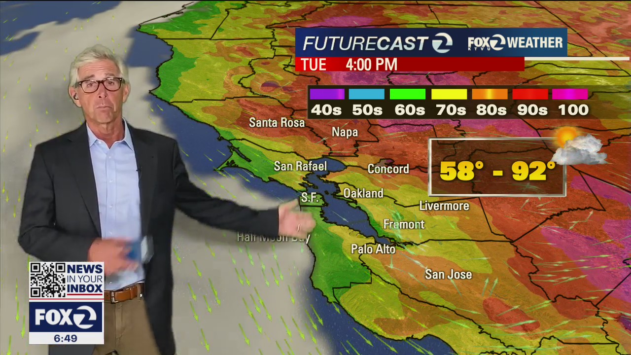 Warm temperatures for much of the Bay Area