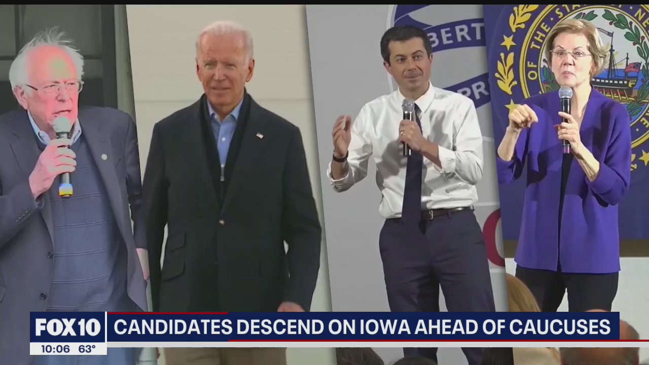 Democratic presidential candidates descend on Iowa ahead of caucuses