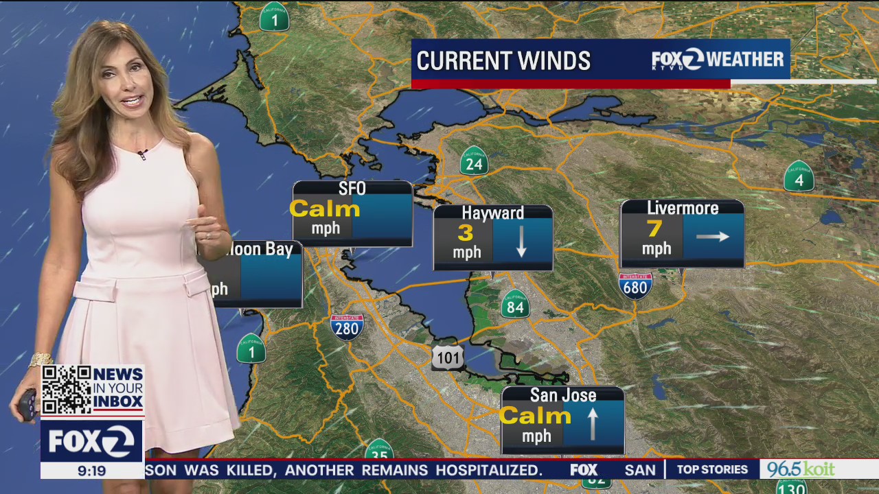 SUNDAY FORECAST: Slightly cooler temps, warm inland