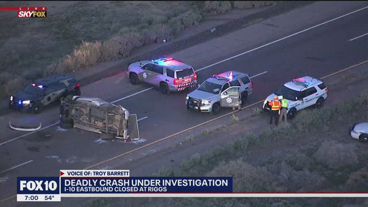 Deadly rollover crash closes eastbound I-10 near Riggs Road | FOX 10 ...