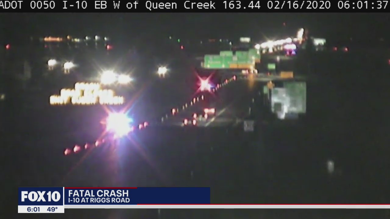 DPS: I-10 at Riggs Road closed following fatal crash | FOX 10 Phoenix