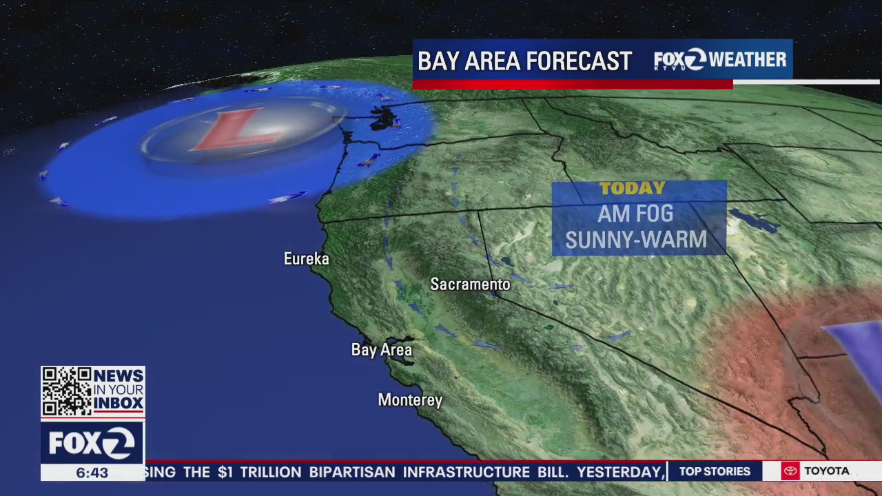 Fog, then sunny and warm