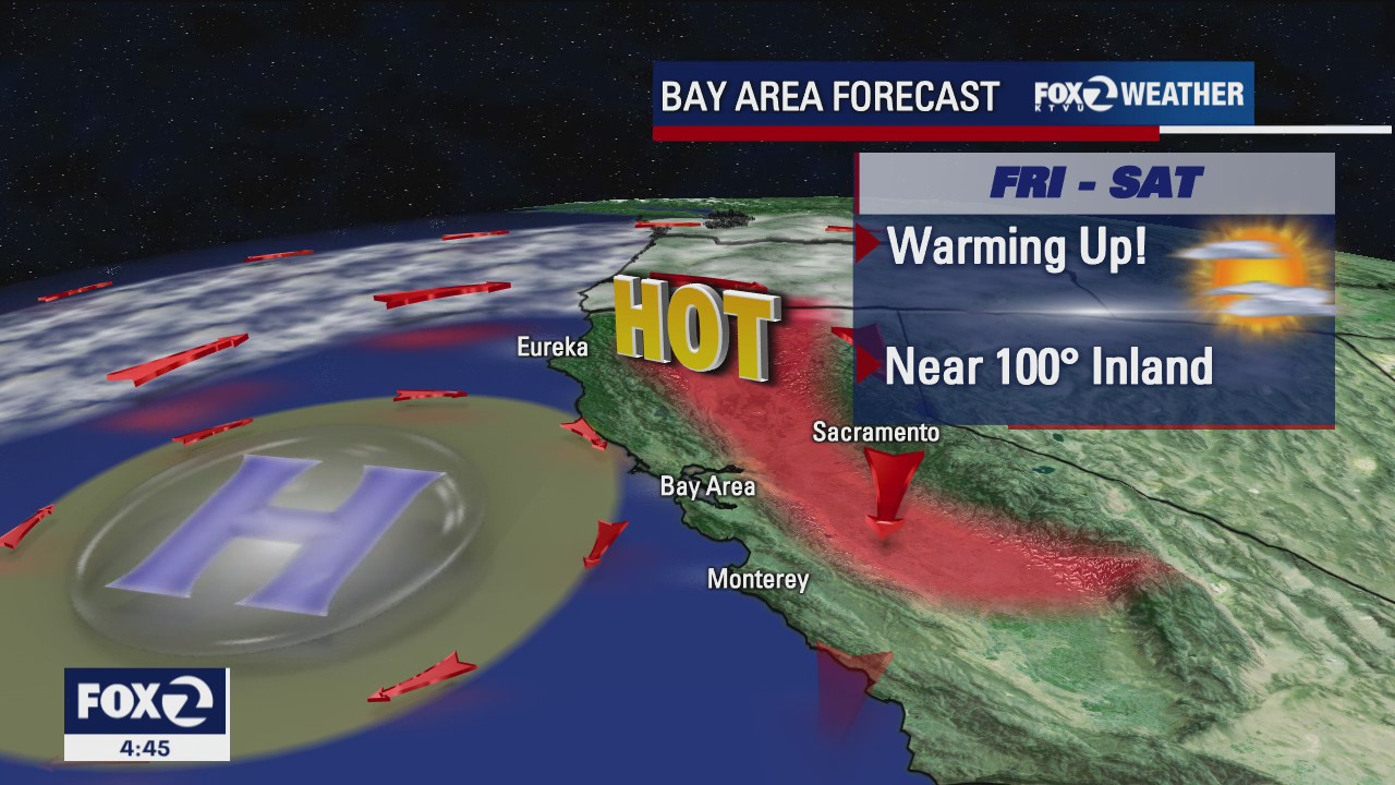THURSDAY FORECAST: Warm to hot temps return for most