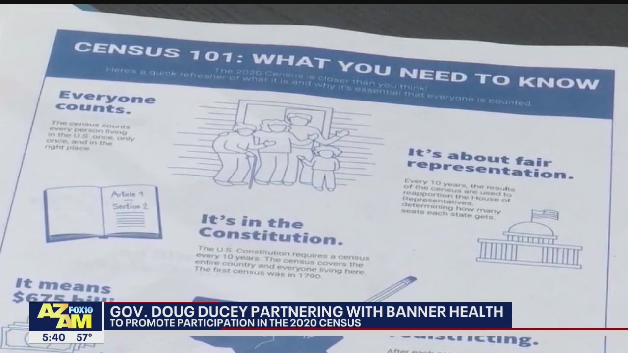 Arizona Gov. Ducey partners with Banner Health to promote participation in 2020 Census