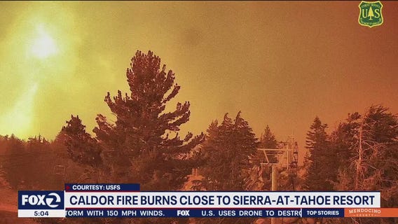 Caldor Fire time lapse video shows flames near Tahoe ski lift