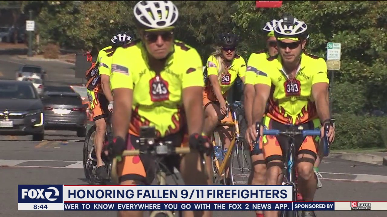 Ten Bay Area firefighters nearing end of 3,000 mile bike ride to honor Sept. 11 firefighters
