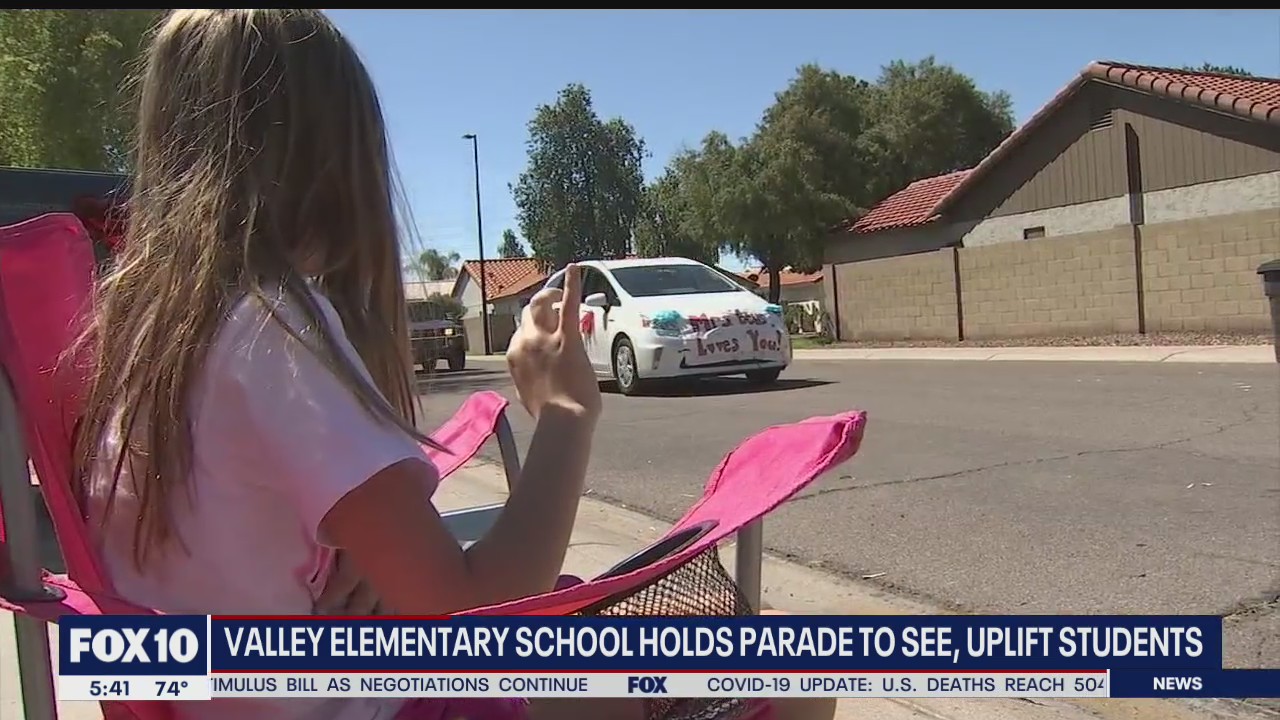Valley elementary school holds parade to uplift students during social distancing