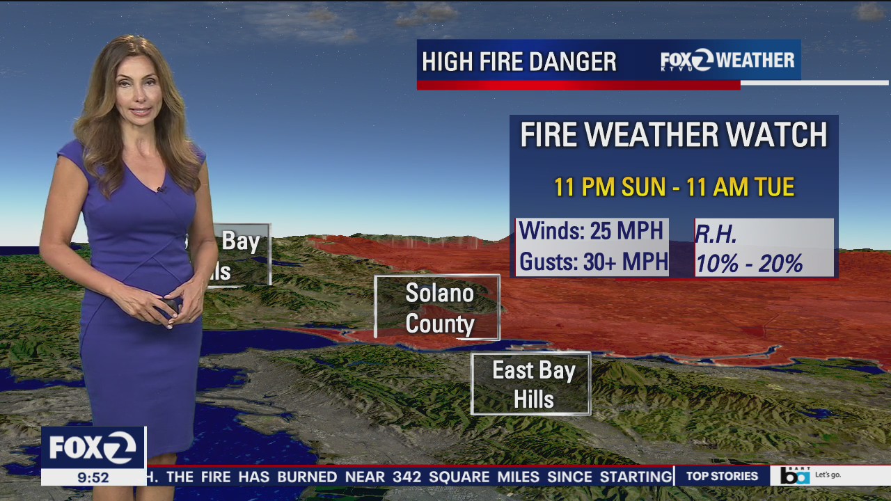 SUNDAY FORECAST: Fire weather watch begins at 11 p.m.