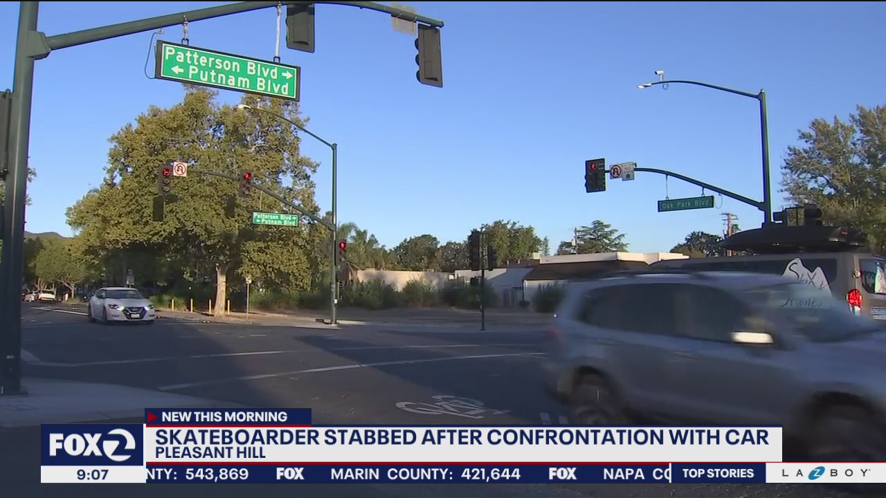Skateboarder stabbed during altercation with car in Pleasant Hill