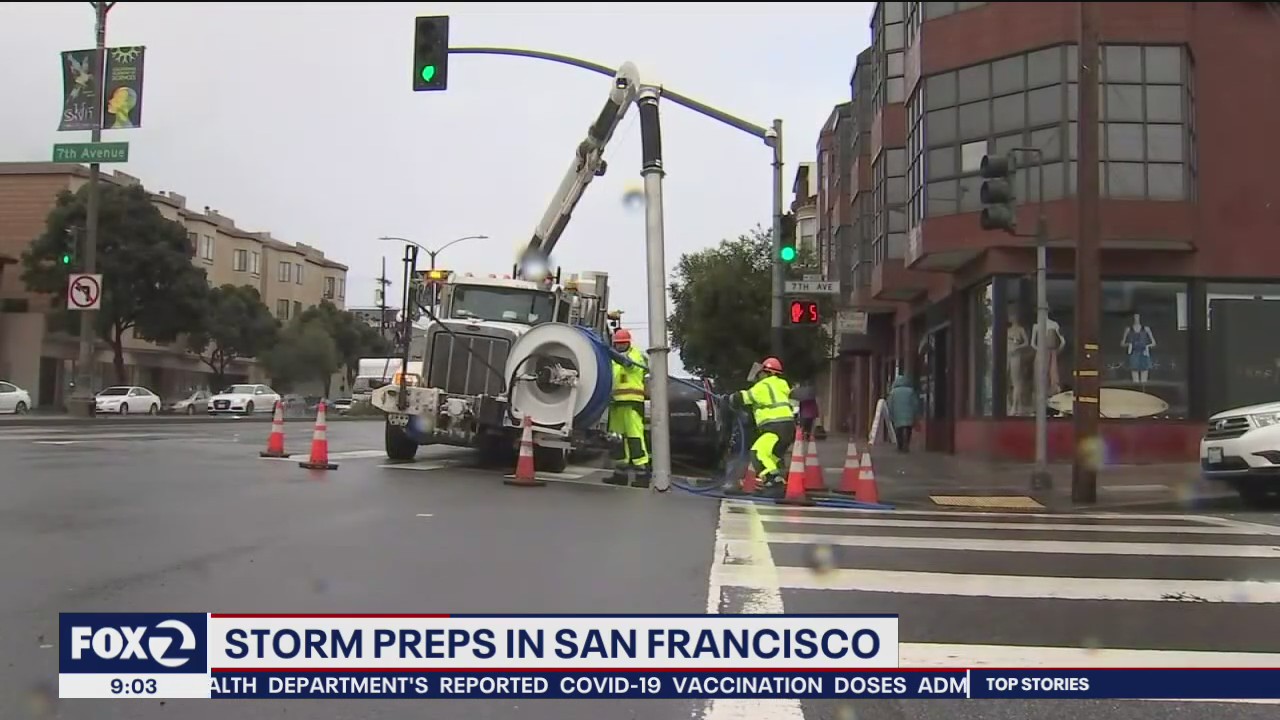 Preparations underway in San Francisco ahead of forecasted atmospheric river