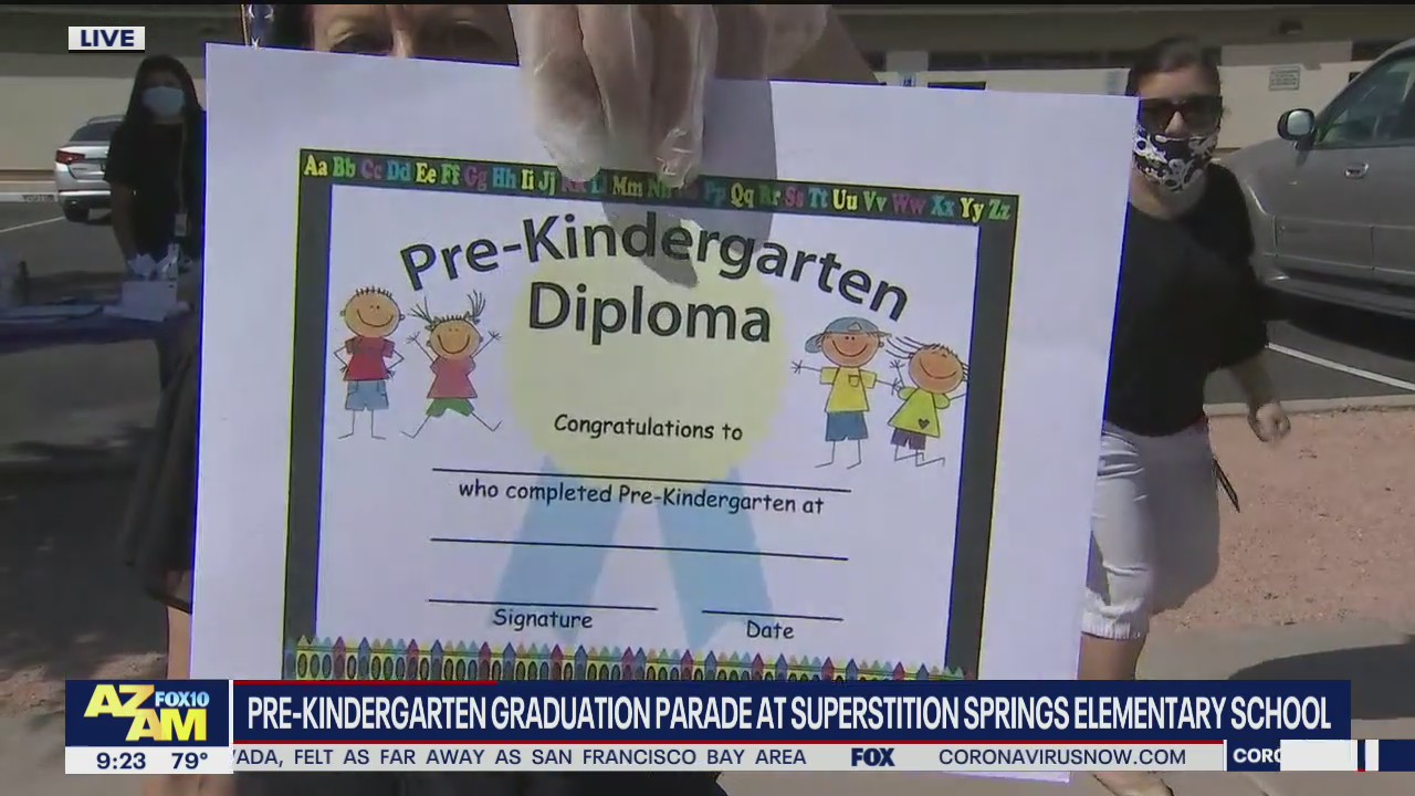 Pre-K graduation parade at Valley elementary school