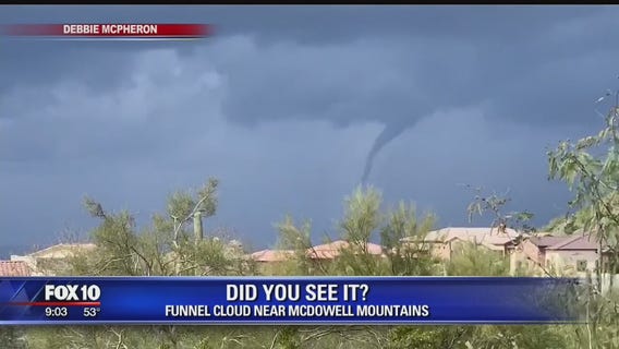 Woman speaks out after spotting funnel cloud over Valley
