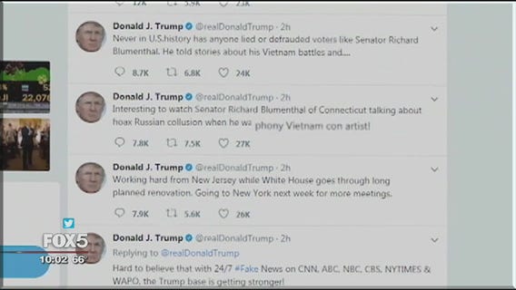Trump slams senator on Twitter