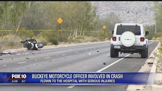 Police officer seriously hurt in crash along Buckeye roadway