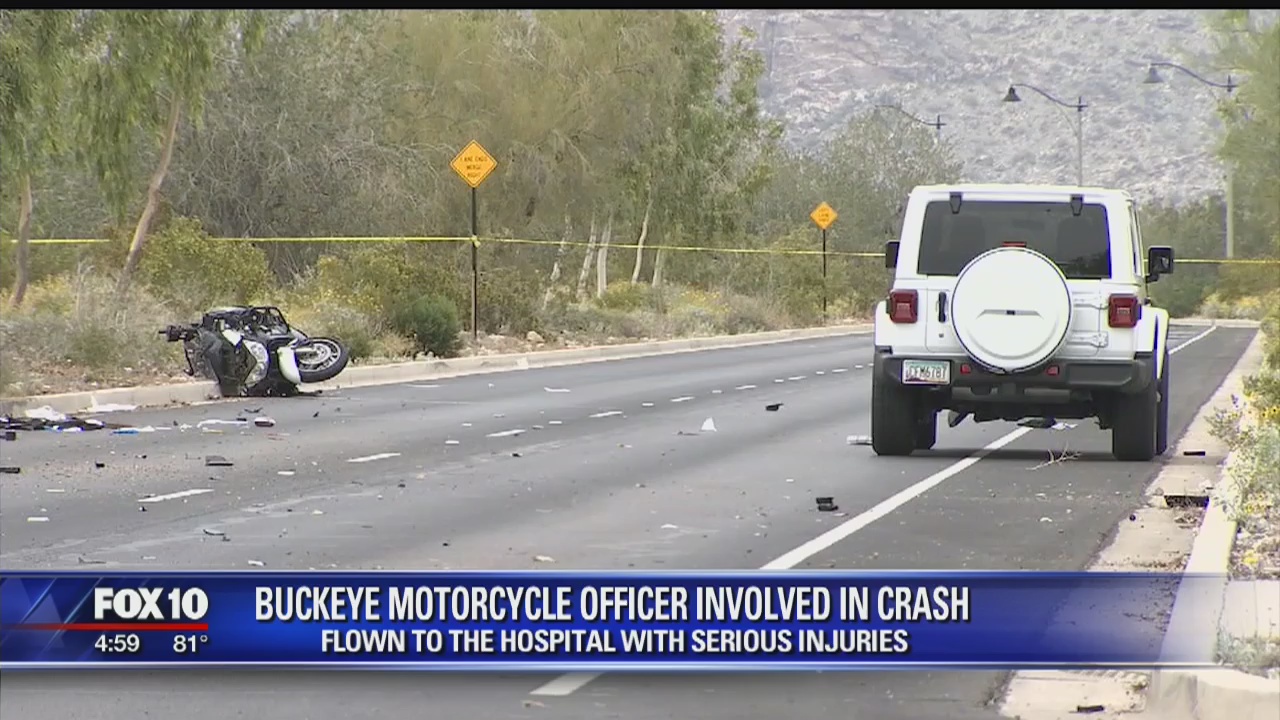 Police officer seriously hurt in crash along Buckeye roadway