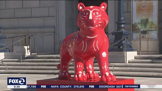 Chinese New Year tiger statues placed around San Francisco