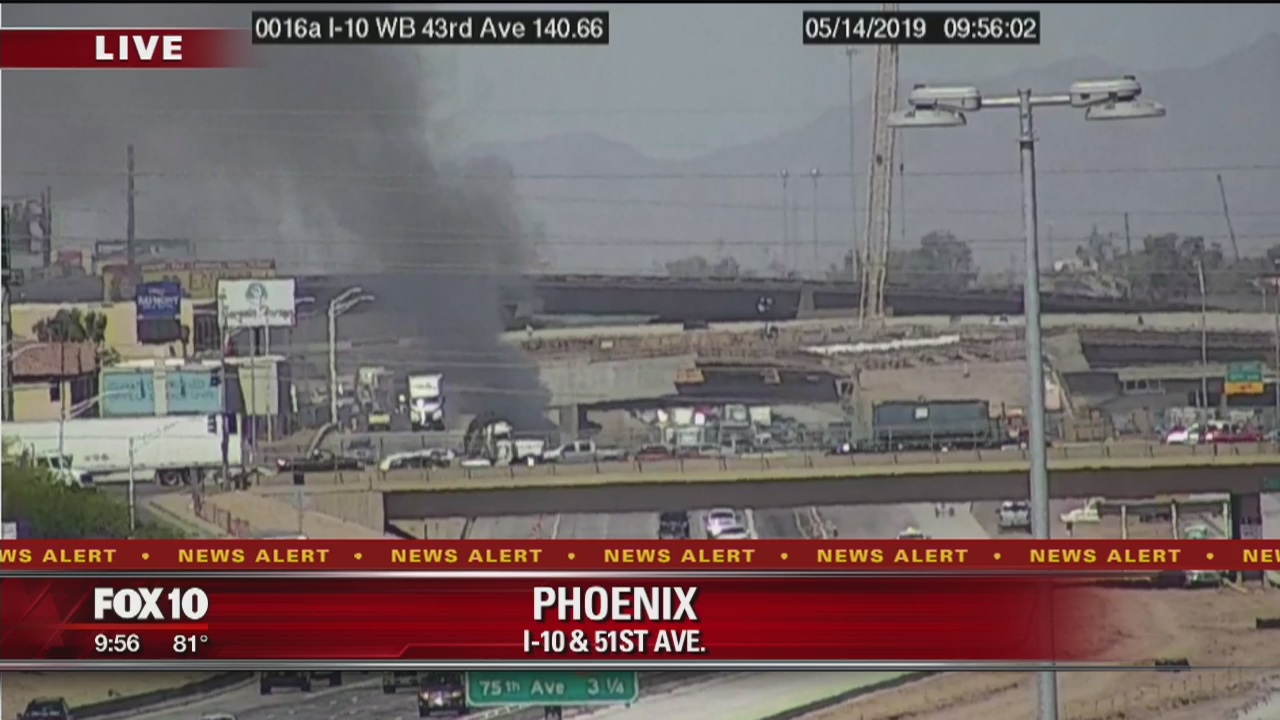 Large plume of black smoke seen on EB I-10