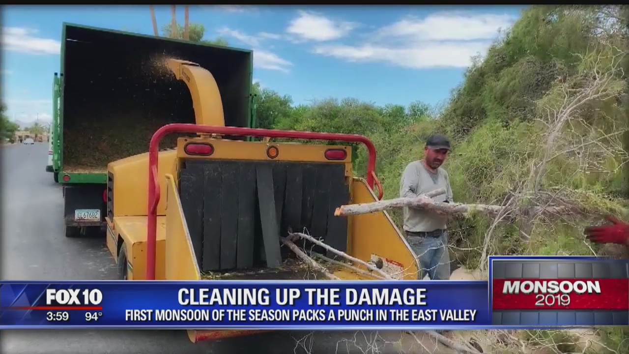 Mesa cleans up after monsoon damages neighborhood