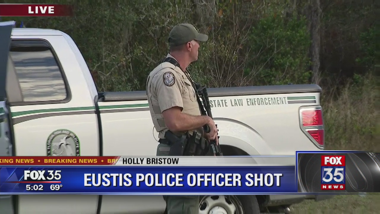 Search underway for suspect in shooting of Eustis police officer