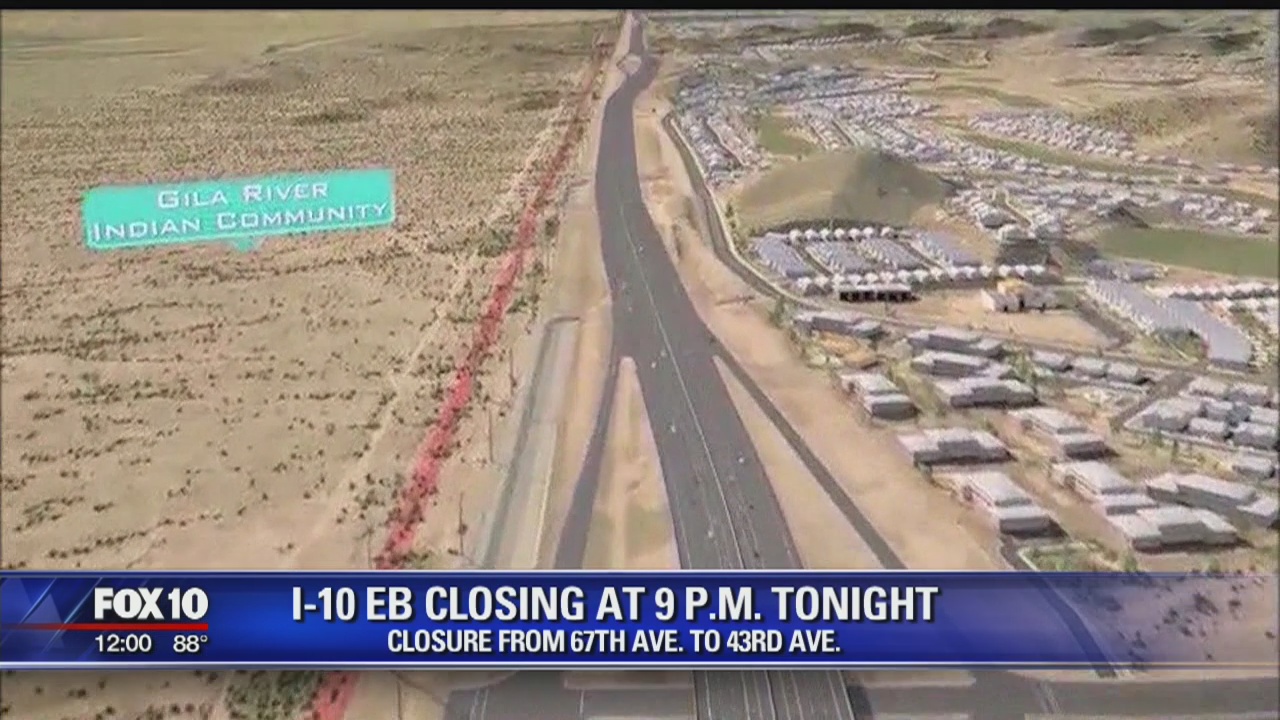 Paving to close eastbound I-10 west of downtown Phoenix