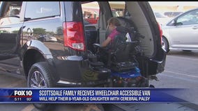 Scottsdale family whose daughter has cerebral palsy gets new wheelchair accessible van