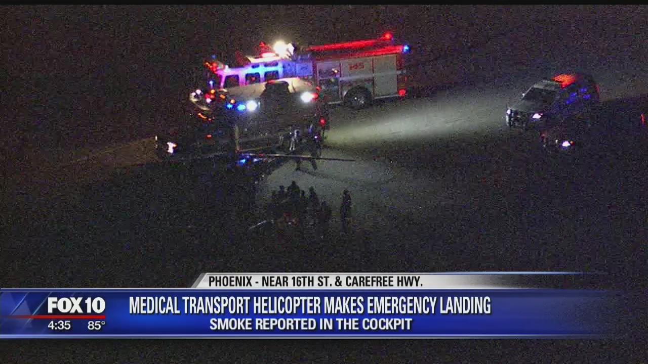 Medical transport helicopter makes emergency landing in Phoenix