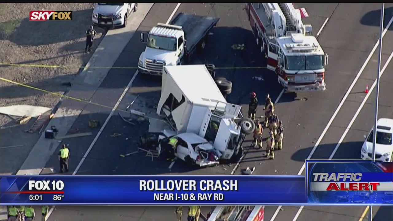 DPS: 1 injured in rollover crash near I-10 and Ray Road | FOX 10 Phoenix