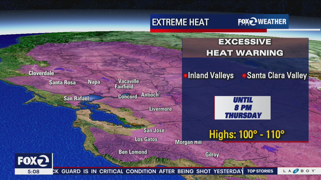 Excessive heat warning inland valleys