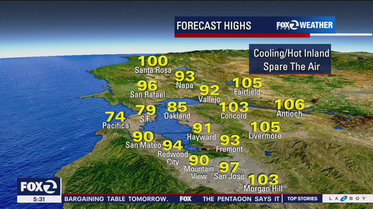 Bay Area temps hotter than Vegas, Phoenix