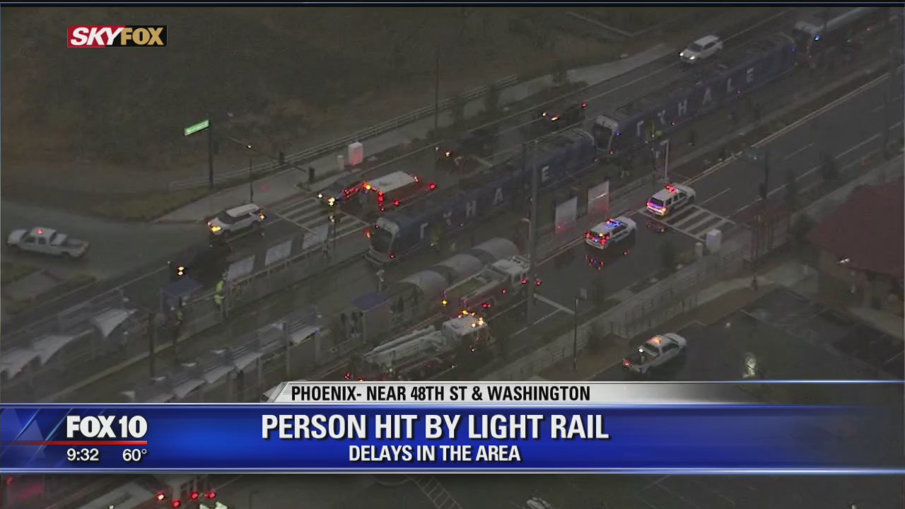 Police: Pedestrian hit by light rail in Phoenix | FOX 10 Phoenix