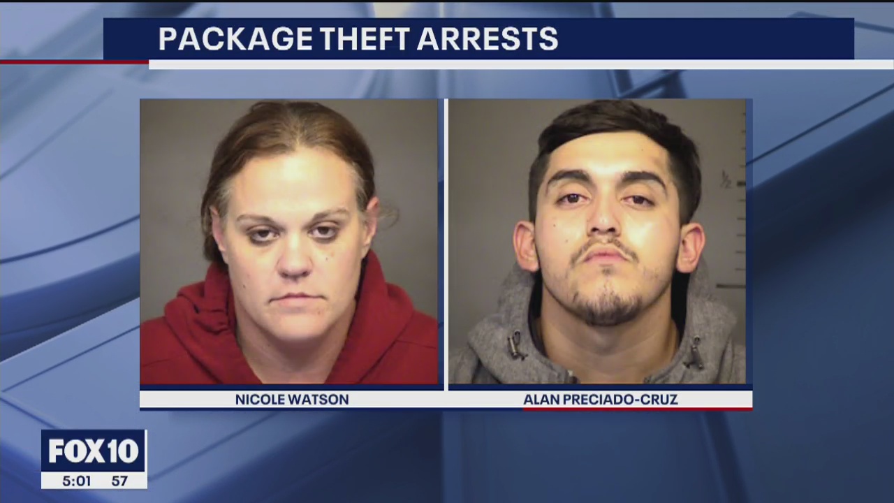 Mesa police arrest 2 people linked to a string of package thefts