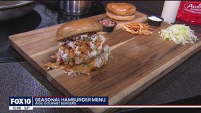 Seasonal menu items at Aioli Gourmet Burgers