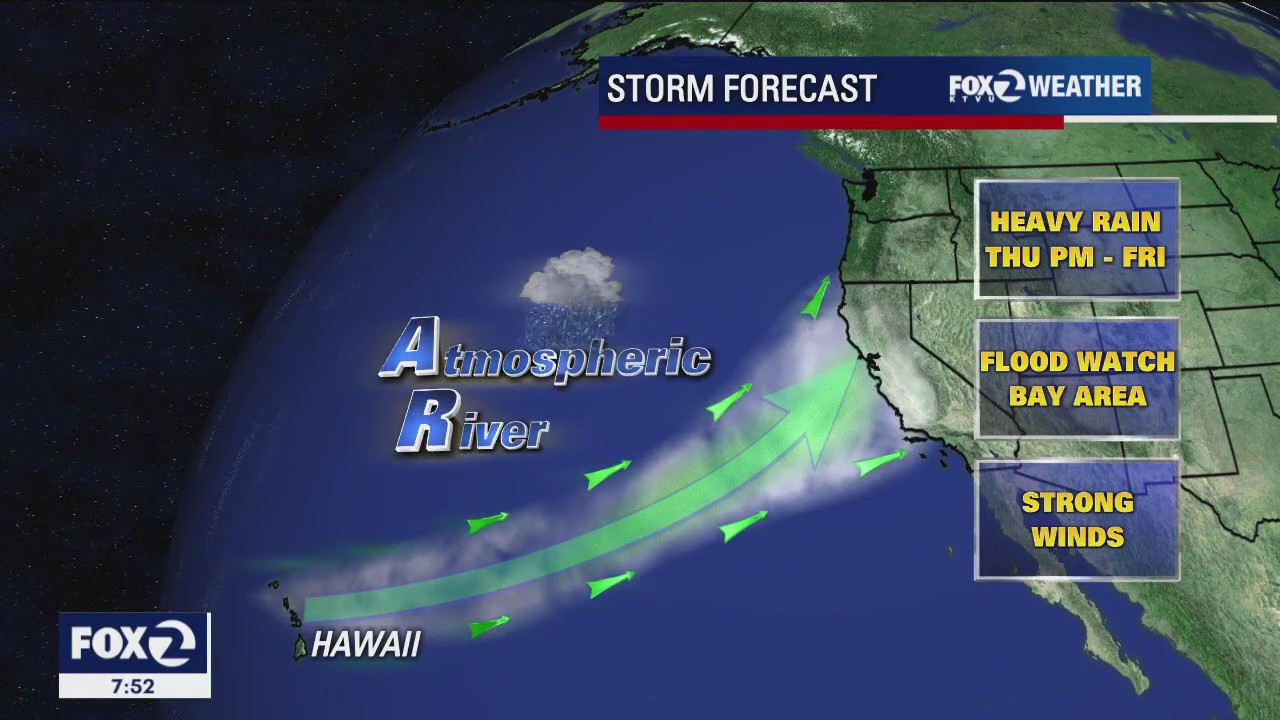 Atmospheric river developing; flood watch for entire Bay Area beginning Thursday