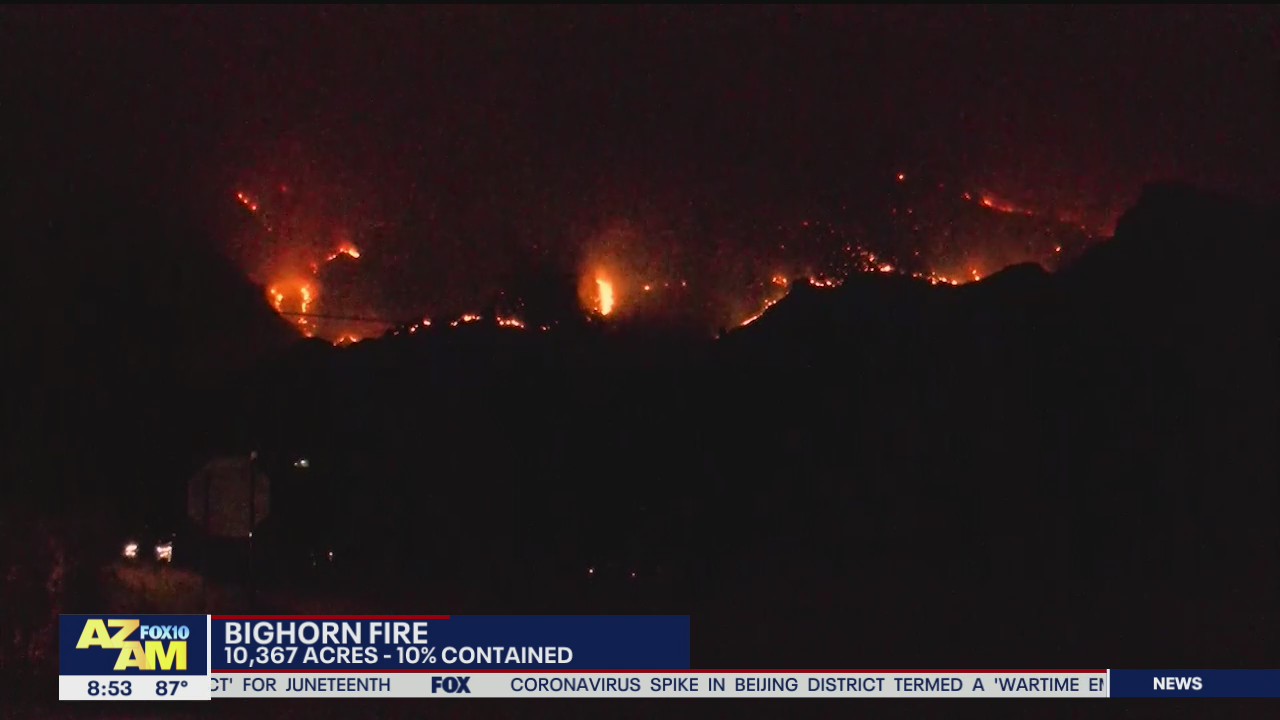 Bighorn Fire in Catalinas burns 10,000 acres | FOX 10 Phoenix