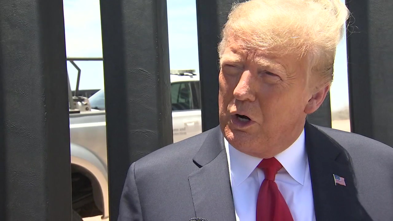 John Hook interviews President Donald Trump during his visit to Arizona-Mexico Border