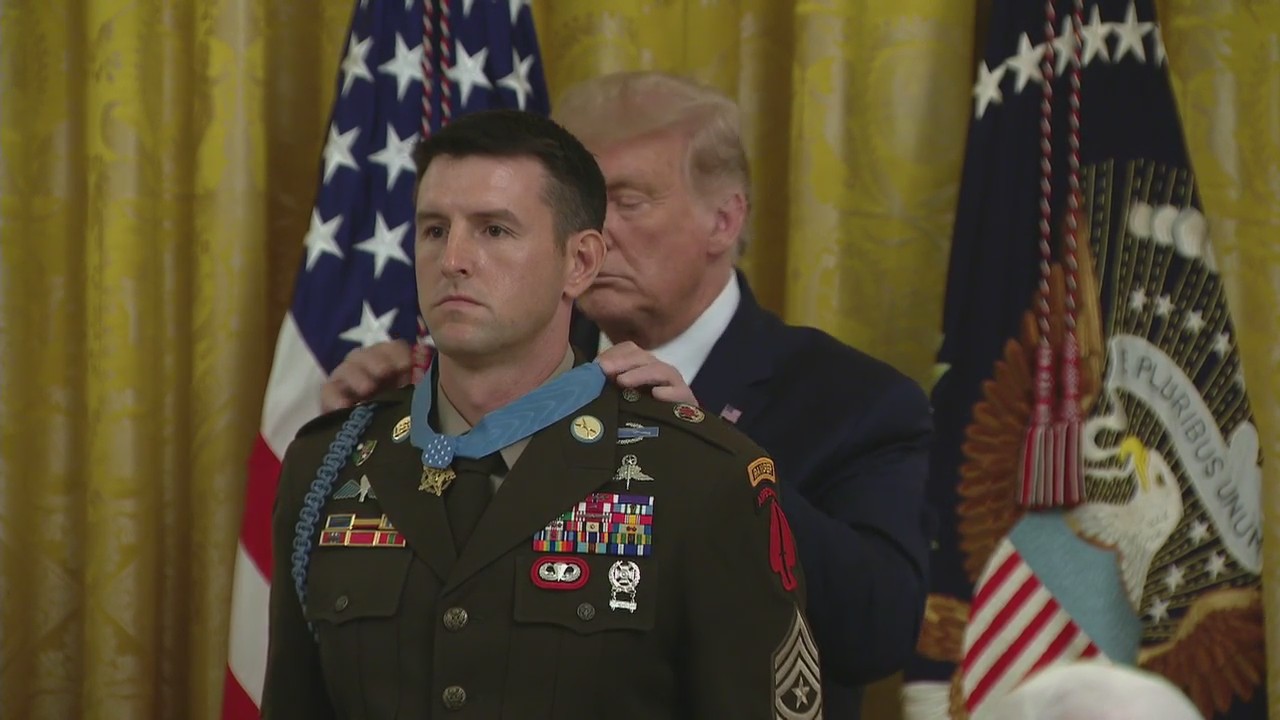 President Trump presents Army Ranger who rescued dozens of hostages with Medal of Honor