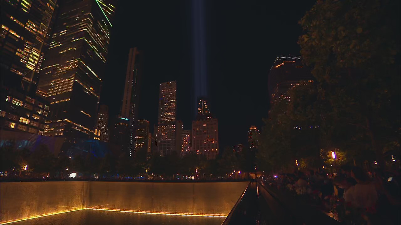 Twin Towers 'Tribute in Light' on Sept. 11, 2021