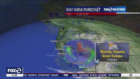 Mostly cloudy, cool temps