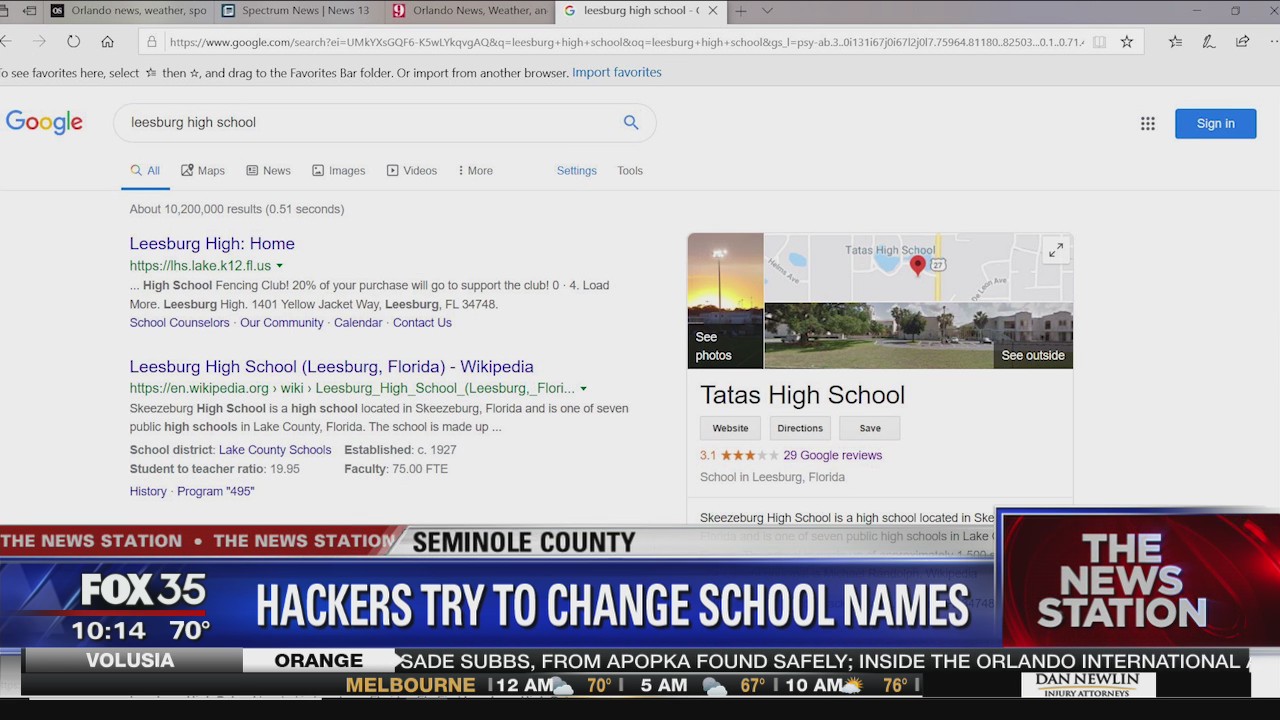 Hackers change names of Florida schools in Google search