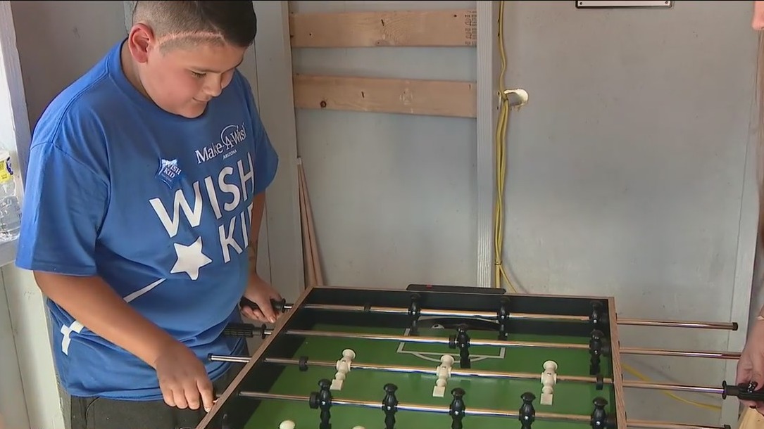 Wish comes true for Arizona boy who wanted his own 'man cave'