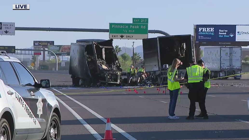 Deadly semi-truck crash closes I-17 in north Phoenix | FOX 10 Phoenix