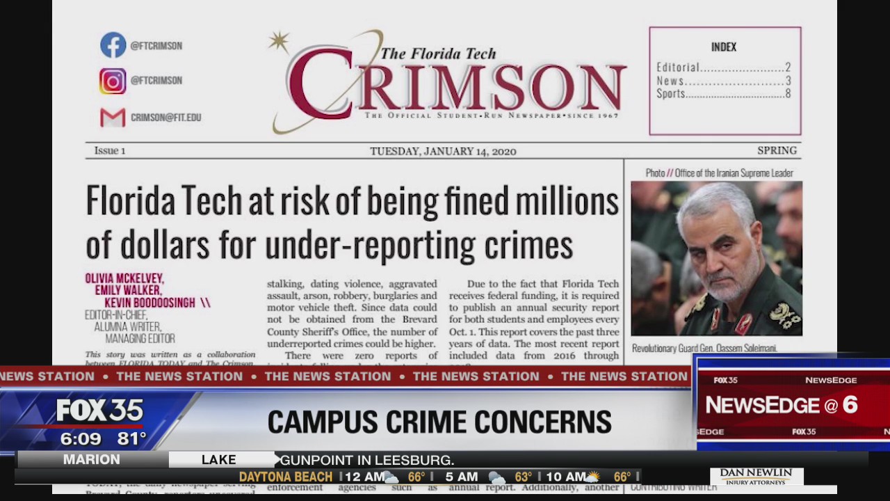 Student journalists at Florida Tech uncover crime Stat discrepancies