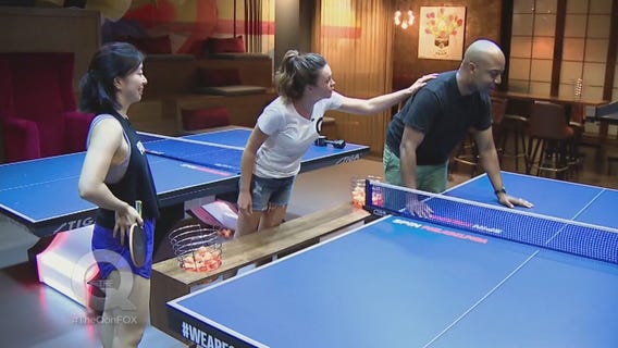 Quincy tries his hand at ping pong