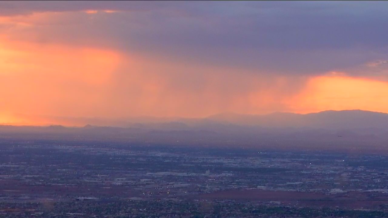 Arizona sunset during incoming monsoon