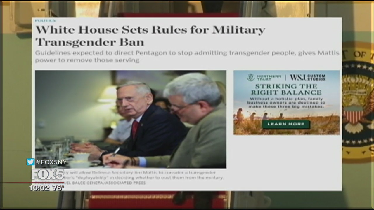 White House's rules on military transgender ban