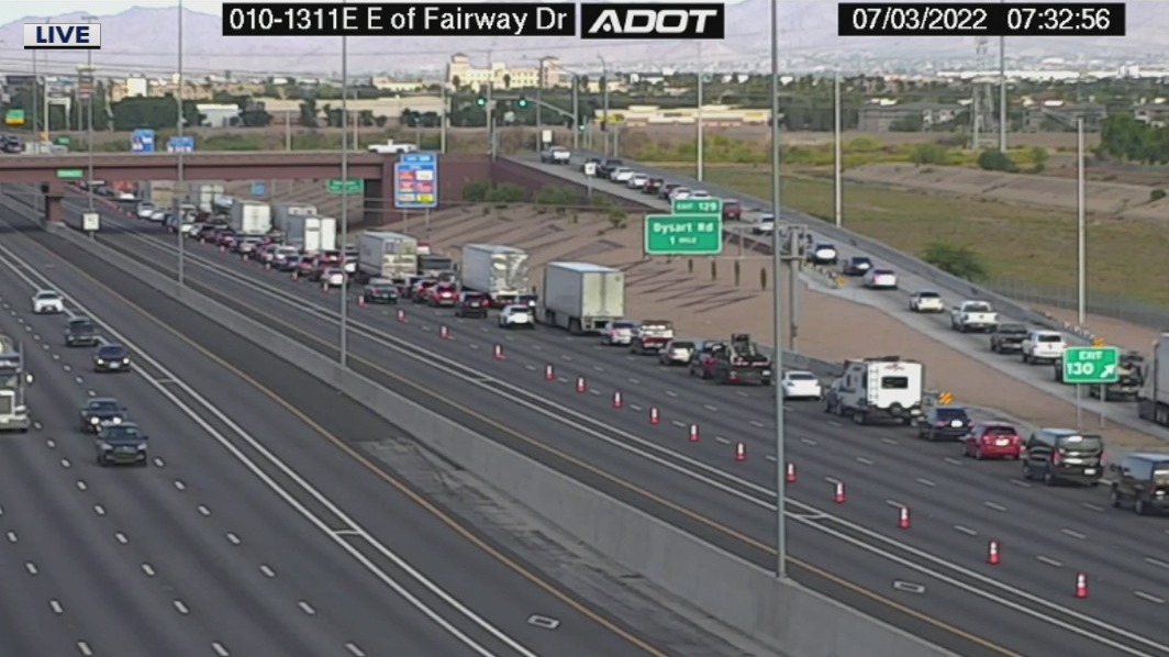 I-10 westbound closed at Dysart Road due to crash | FOX 10 Phoenix