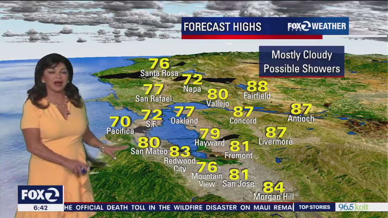 Mostly cloudy, possible showers