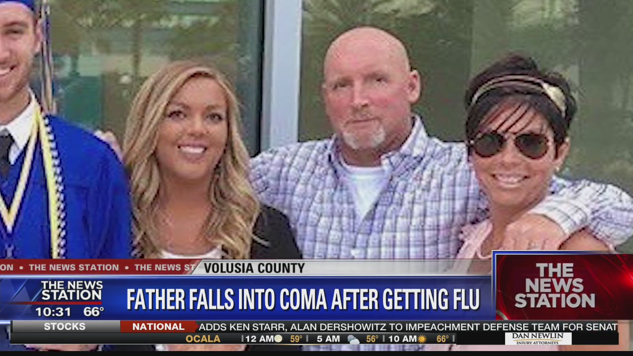 Father falls into coma after getting flu