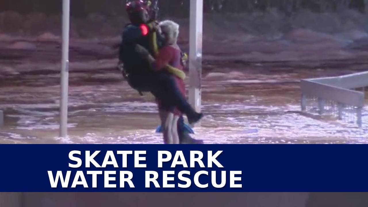 Crews rescue woman trapped by floodwaters at Scottsdale skate park
