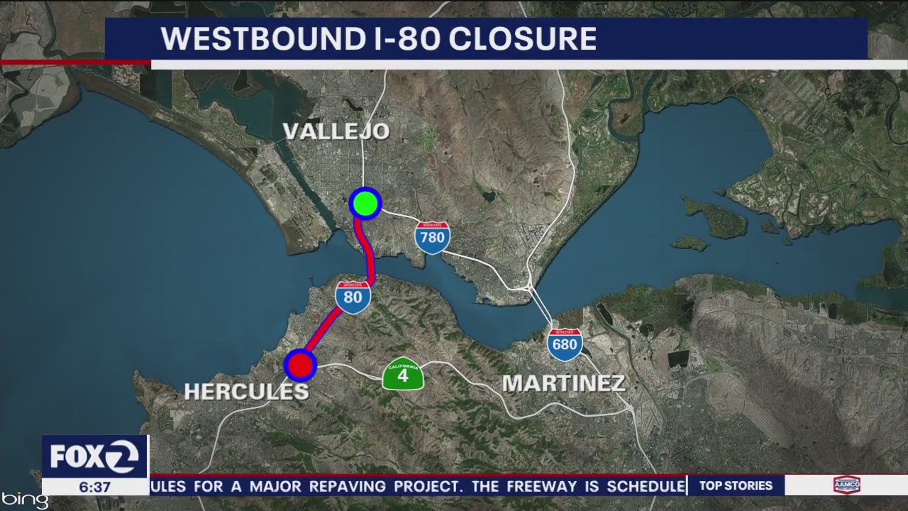 Caltrans close section of I-80 between Hercules and Vallejo, new signs for Tahoe-bound drivers